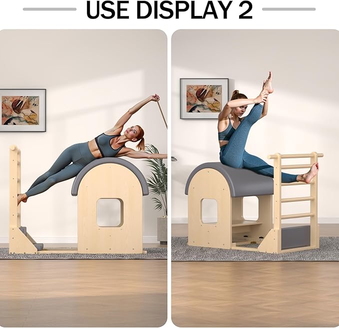 Pilates Barrel, Pilates Spine Corrector is Designed for People who Work in Offices, Pilates Arc Corrects Posture, Relaxes,Stretches to Make The Spine Soft and Supple- Sturdy Solid-3h09n1-StrideForce Fitness