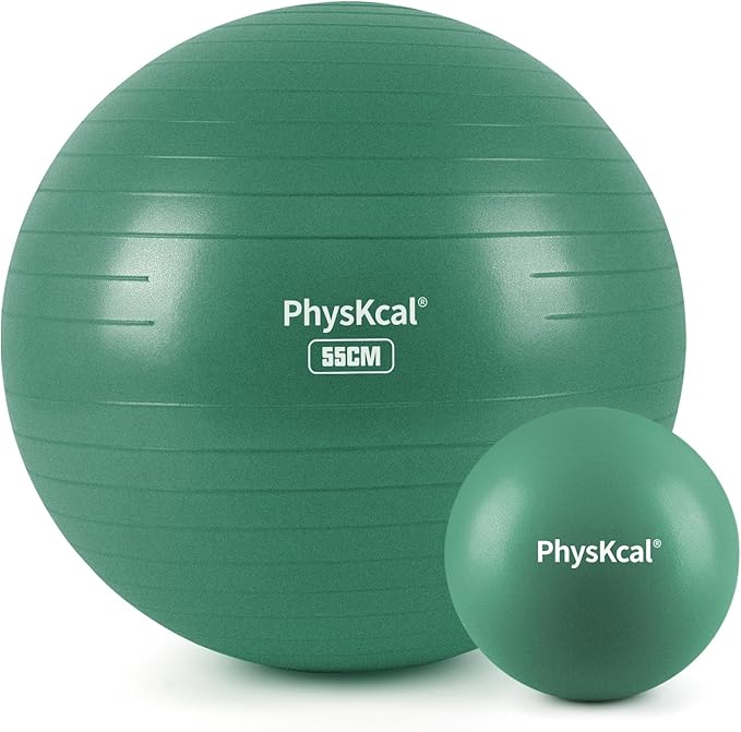 Yoga Ball for Exercise, Pilates Set, 4 Sizes Fitness Ball for Workout, Birthing, Pregnancy, Physical Therapy- Pump Included-StrideForce Fitness