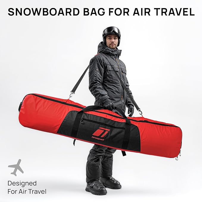 Snowboard Bag For Air Travel - Padded Snowboard Bag - Waterproof and Fully Padded Snowboarding Travel Bag For Flying - Up to 165 CM Snowboards-StrideForce Fitness