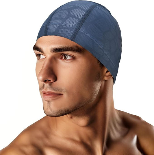 Swim Cap for Men Women Adult, High Stretch Fabric Swim Cap, Swimming Caps Non-Waterproof-StrideForce Fitness