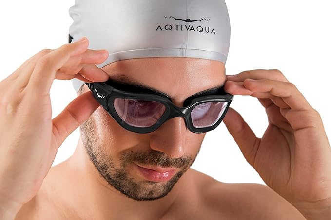 AqtivAqua Swimming Goggles, DX Wide View Swim Goggles for Adult Men Women, Anti Fog No Leaking-StrideForce Fitness