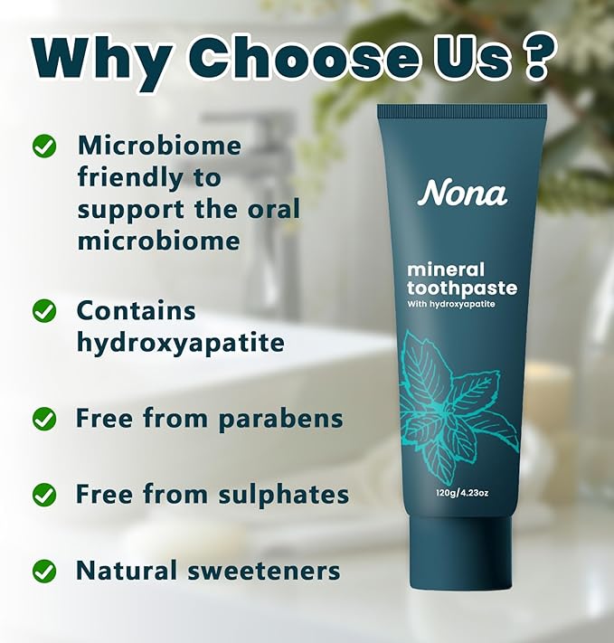 Nano Natural Probiotic Hydroxyapatite Toothpaste - Mild Mint | Fluoride-Free, Remineralizes Teeth, Freshens Breath, Suitable for Sensitive Teeth, Daily Oral Care (2pcs)