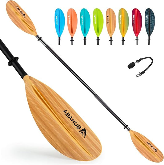 Abahub Kayak Paddle, 90.5 Inches Kayaking Oars for Boating, Canoeing with Free Paddle Leash, Aluminum Alloy Shaft Black/Blue/Green/Orange/Yellow Plastic Blades-StrideForce Fitness