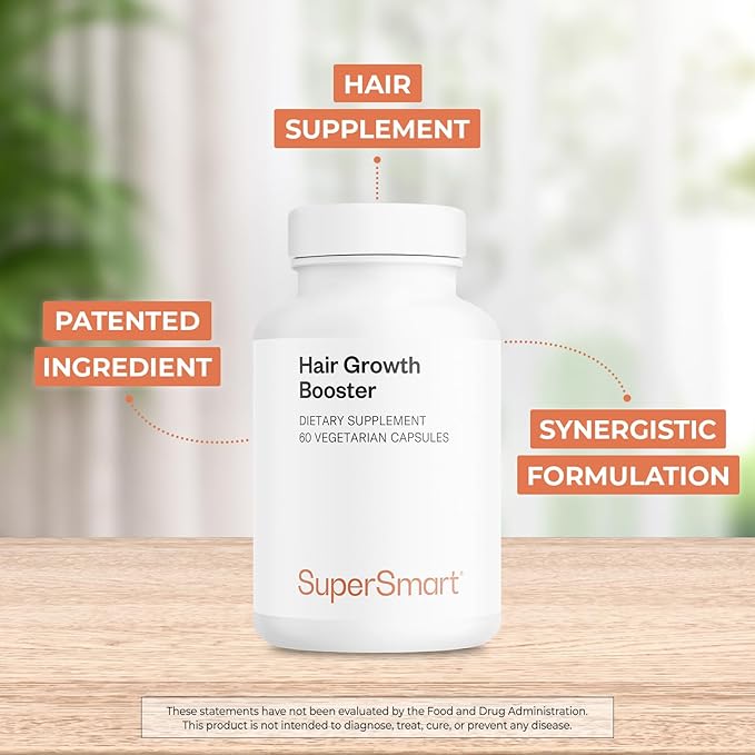 Supersmart - Hair Growth Booster 160mg per Day (Lustriva Supplement) - Biotin 40x More Soluble | Non-GMO & Gluten Free - 60 Vegetarian Capsules-StrideForce Fitness