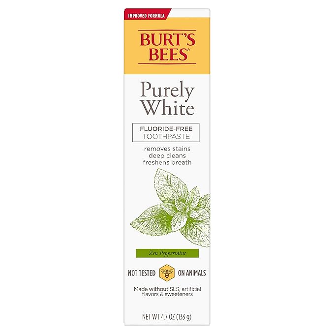 Burt's Bees, Toothpaste Fluoride Free Purely White Zen oz, Peppermint, 4.7 Ounce