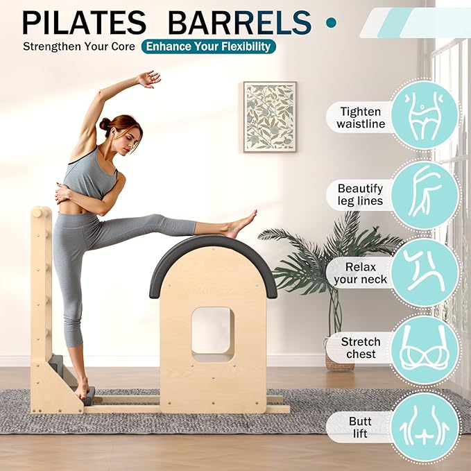 Pilates Barrel, Pilates Spine Corrector is Designed for People who Work in Offices, Pilates Arc Corrects Posture, Relaxes,Stretches to Make The Spine Soft and Supple- Sturdy Solid-3h09n1-StrideForce Fitness