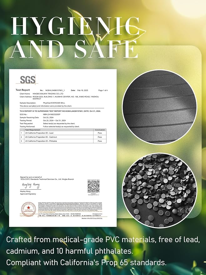 Yoga Ball for Exercise, Pilates Set, 4 Sizes Fitness Ball for Workout, Birthing, Pregnancy, Physical Therapy- Pump Included-StrideForce Fitness