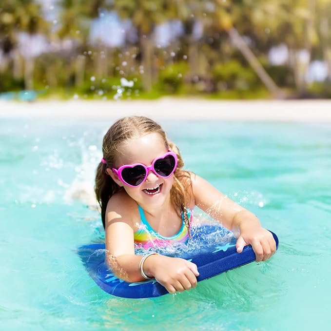 Goplus 41''/37''/33'' Lightweight Body Board for Beach, Surf Board with EPS Core, XPE Deck, HDPE Slick Bottom, Wrist Leash, Bodyboard for Kids Adults Surfing-StrideForce Fitness