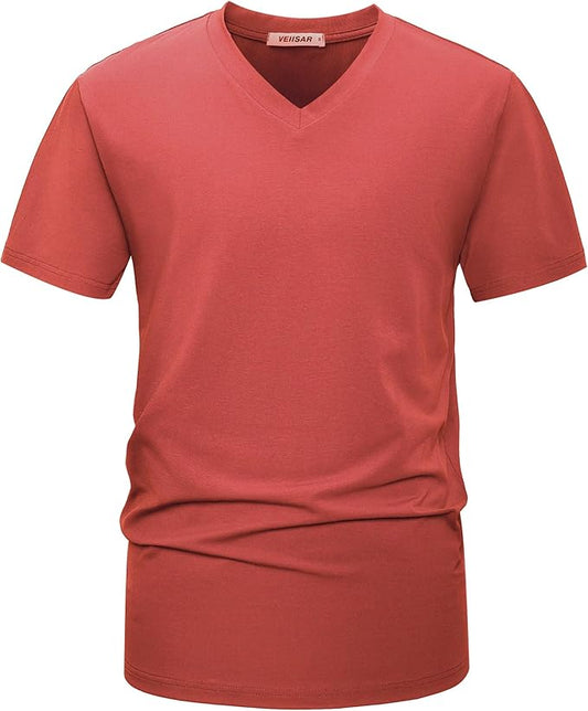 VEIISAR Premium V Neck T Shirts for Men - Modern Fitted Tees Vneck Undershirts-StrideForce Fitness