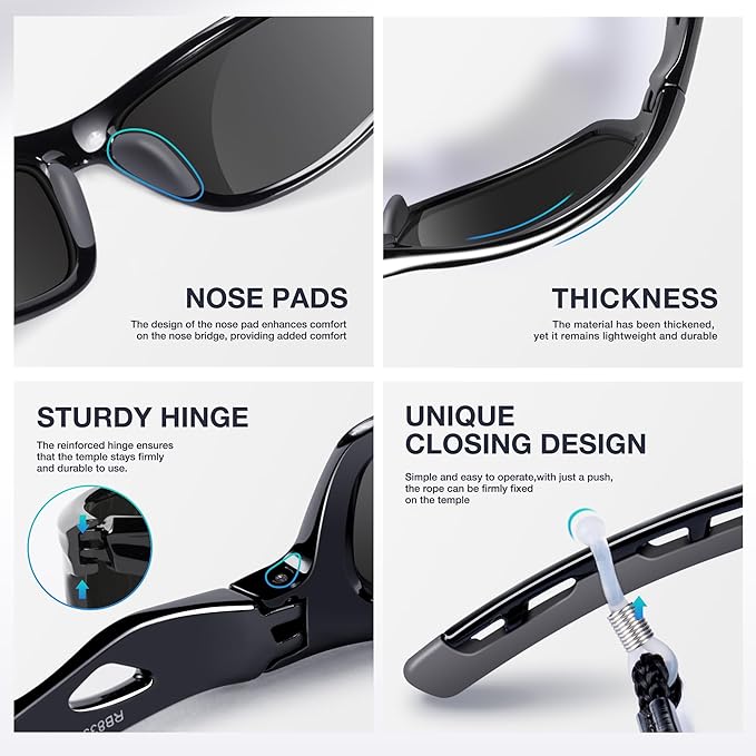 RIVBOS Sunglasses for Men Women Polarized UV Protection Sports Fishing Driving Shades Cycling RB833-StrideForce Fitness