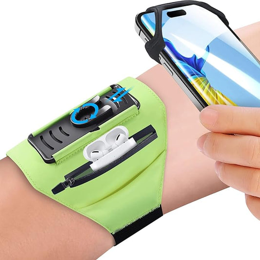 Detachable & 360° Rotatable Armband - Reflective Strap with Zipper Pocket Holder Bag - Compatible with iPhone 16 15 14 Pro Max Plus Samsung Galaxy Note for Running Workout Exercise Walking & Sports-StrideForce Fitness