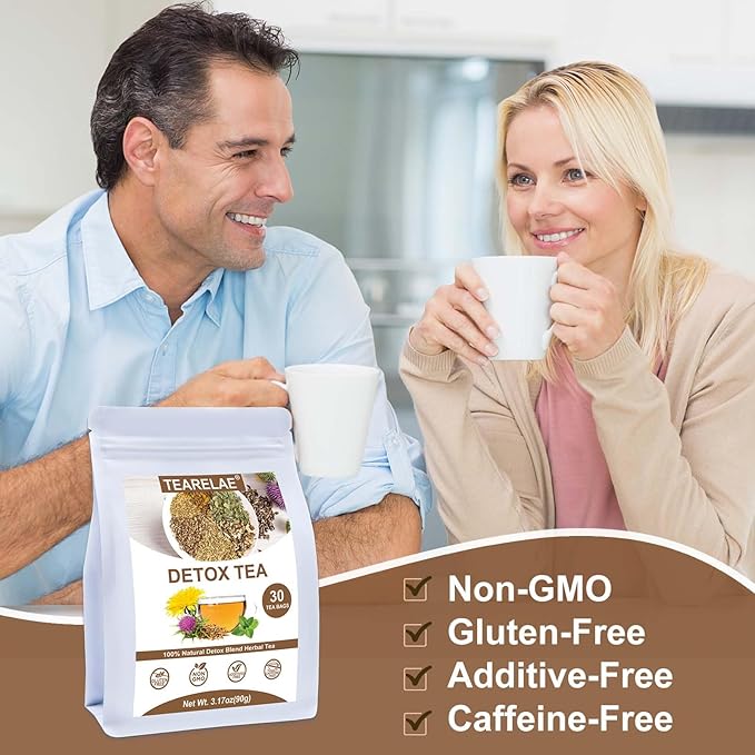 TEARELAE - Detox Tea, 30 Count Herbal Liver Detox Tea Bag - Milk Thistle Seed, Dandelion Root, Licorice Root, Fennel, Turmeric, Peppermint - Support Liver Function-StrideForce Fitness