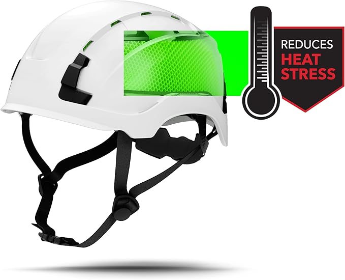 GE Safety Helmet: ANSI Type 2 Class G & E, Advanced Impact Technology, Ultra Comfortable Memory Foam, Heat Stress Reduction, Compatible with Accessories, Adjustable Size OSHA Approved-StrideForce Fitness