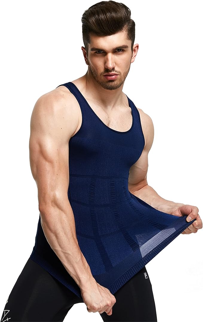 GKVK Mens Slimming Body Shaper Vest Shirt Abs Abdomen Slim-StrideForce Fitness