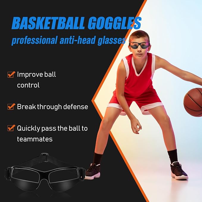 Dribbling Goggles Basketball Sports Glasses Adjustable Dribbling Black Goggles Basketball Training Equipment-StrideForce Fitness