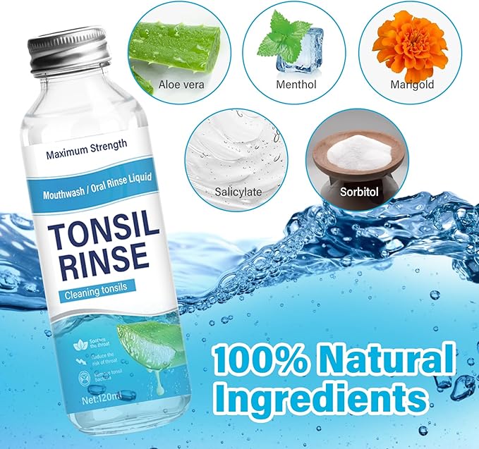 Tonsil Stone Remover Mouthwash - Alcohol-Free Oral Rinse to Soothe Tonsils and Combat Bad Breath, 4 Fl Oz