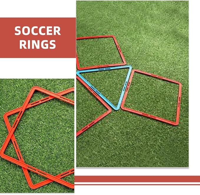 POPETPOP Square Agility Rings, 6pcs Speed Rings, Youth Agility Footwork Training Speed Hurdles Ladder Fitness Equipment Sport Workout Home Gym-StrideForce Fitness