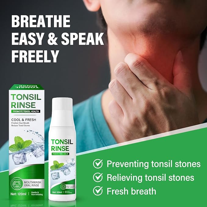 Tonsil Stone Remover Mouthwash - Alcohol-Free Oral Rinse to Soothe Tonsils and Combat Bad Breath, 4 Fl Oz