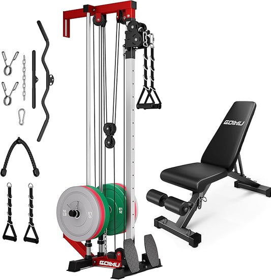 Wall Mount Cable Station, WM1 Cable Crossover Machine with 17 Positions, High and Low Cable Crossover Machine with Removable Footplate for Garage Home Gym-StrideForce Fitness