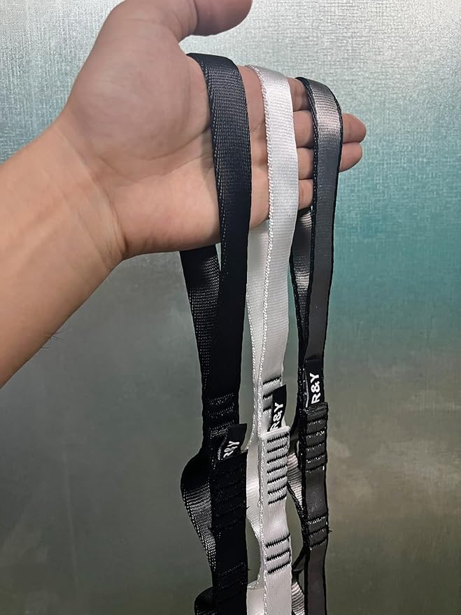 2PCS 5.9ft Long Nylon Daisy Chain Straps for Aerial Yoga Hammock Swing Adjustable Aerial Silk Extender Hanging Rope for Aerial Yoga Belts 180cm-StrideForce Fitness