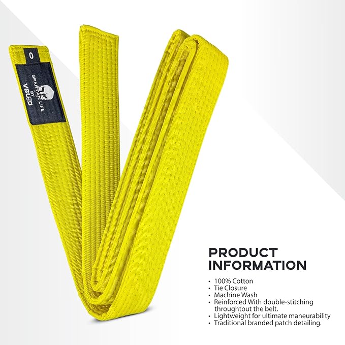 Karate Belt, All-Purpose Martial Arts Belt, Judo, Taekwondo Belt, Durable MMA Color Rank TKD Belt Size 0-6.-StrideForce Fitness