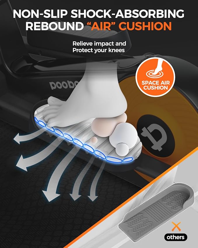 pooboo Elliptical Machine, Elliptical Exercise Machine with 16-Level Resistance&Hyper-Quiet Magnetic Driving System, Elliptical Machine for Home with LCD Monitor&15.5IN Stride, 350LBS Weight Capacity-StrideForce Fitness