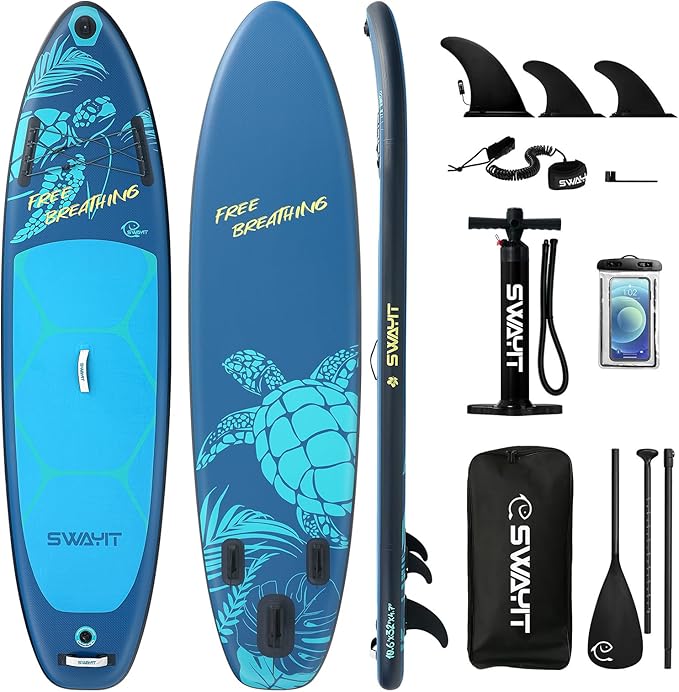 Inflatable Stand Up Paddle Board – Durable SUP for Adults & Youth,33" Wide Blow Up Paddle Board with Paddle, Pump, Backpack,Leash – All Around Stable for All Skill Levels, Carries up to 450 lbs-StrideForce Fitness