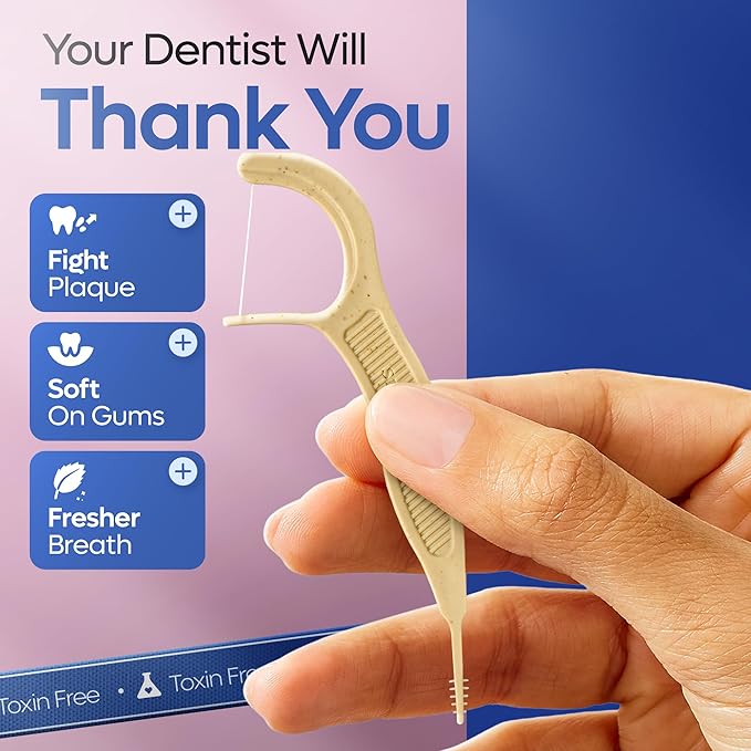 SmartLifeco Flossers for Braces - Eco-Friendly Orthodontic Floss Picks for Adults & Kids | Straw Wheat Blend | Superior Anti-Shred Thread | Ortho Interdental Toothpick End | Unflavored - 160 Pack