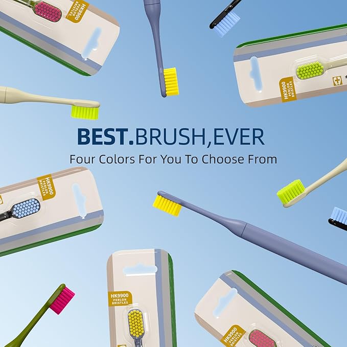 8 PCS Ultra-Soft Adult Toothbrushes for Sensitive Gums, Extra Gentle Manual Toothbrush with Soft Bristles, 4 Colors - Dentist Recommended Teeth Brush for Adults & Family