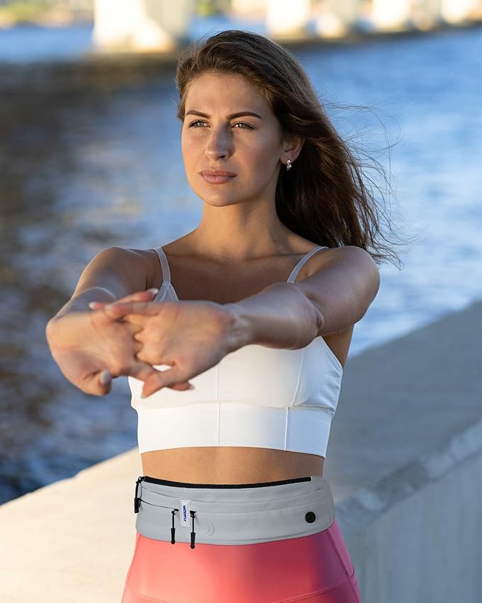 WATERFLY Running Belt Fanny Pack: Runner Marathon Jogging Waist Pack Sport Workout Exercise Fitness Phone Holder Belt for Men Women Jogger Slim Waistband-StrideForce Fitness