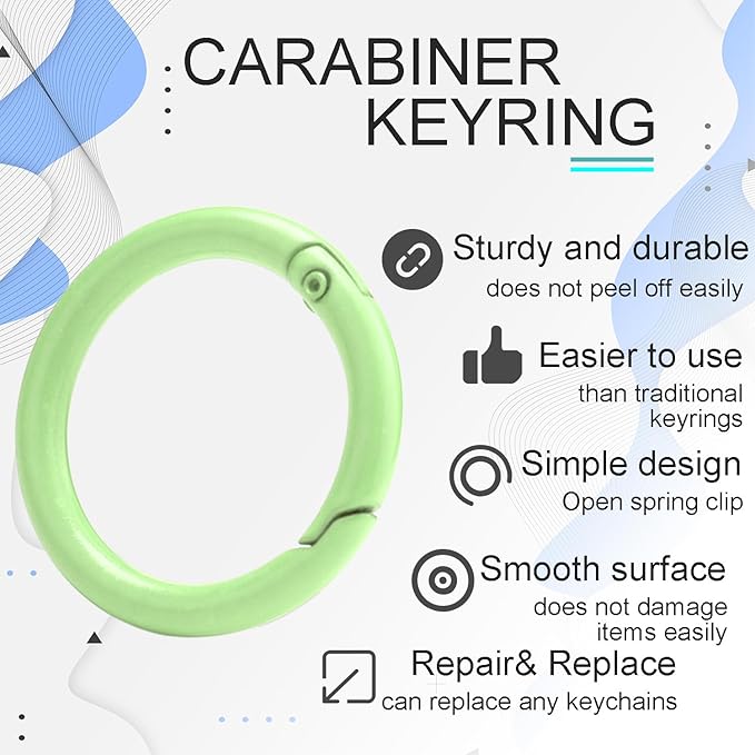12 Pack 1 Inch Metal Round Carabiner Keyring, Trigger Spring O Rings for Keychain, Purse Chain Clips, Paracord Lanyard, Key Rings DIY Accessories (Assorted)-StrideForce Fitness