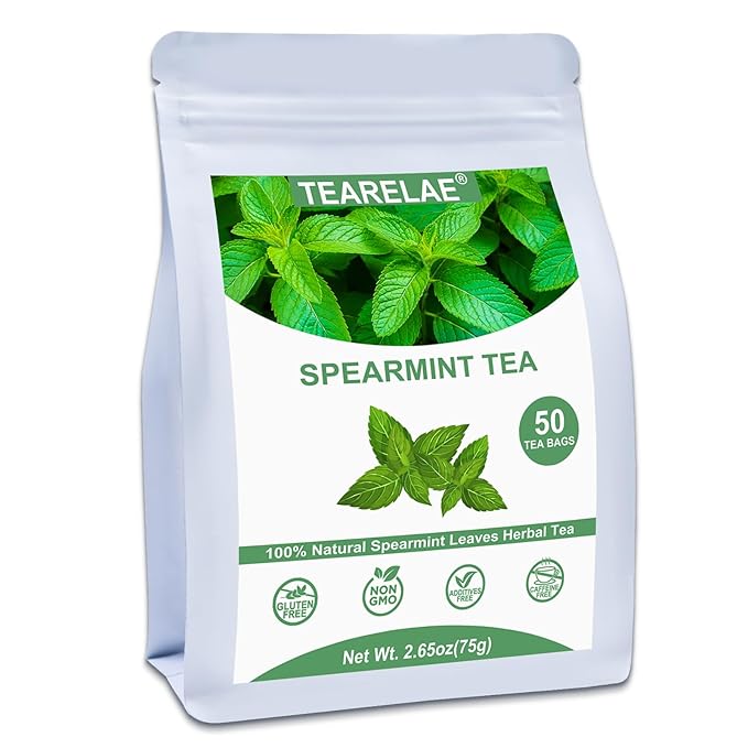 TEARELAE - Spearmint Tea - 1.5g x 50 Count - 100% Pure Spearmint Leaves - Non-GMO - Naturally Caffeine-free Herbal Tea - Support Digestion & Natural Breath Freshener-StrideForce Fitness