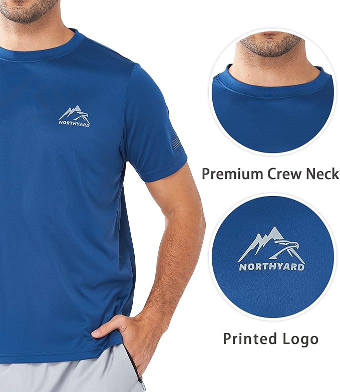 NORTHYARD Men's UPF 50+ Sun Protection Shirts Swim SPF UV Quick Dry Short Sleeve T-Shirts for Athletic Fishing Rash Guard-StrideForce Fitness