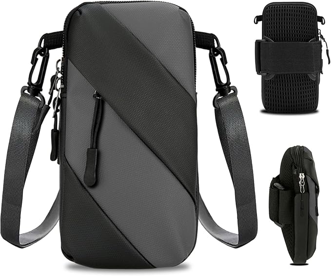 Armband Cell Phone Holder for Running,Crossbody Shoulder Holsters Bag with Arm Band for Women Men Kids,iPhone 15 14 13 12 11 Pro Max Xs Xr 8 7 6S 6 Plus SE Mini Galaxy Workout Walking Gym Arm Bags-StrideForce Fitness