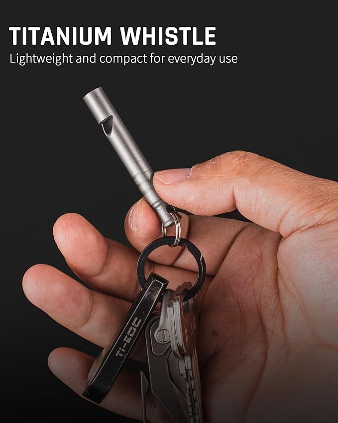 TISUR Titanium Emergency Whistle,120db Safety Whistle with Lanyard,Outdoor Survival Small Whistle for Life Saving,Hiking,Pets Training,Coach Sports-StrideForce Fitness