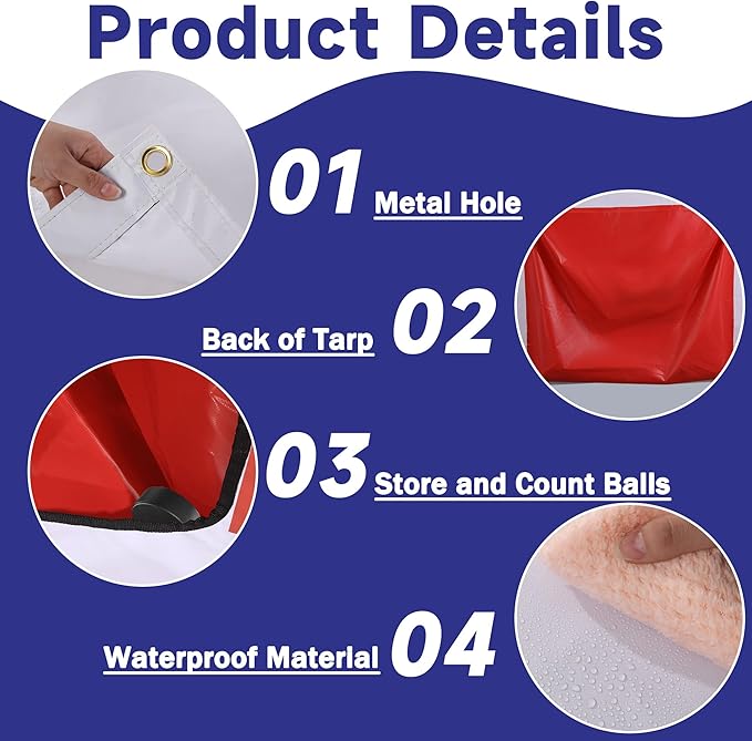 MABOZOO Hockey Shooting Tarp, 16ft x 8 ft Hockey Training Equipment for Shooting Foldable Target Practice Protect Wall or Garage Door-StrideForce Fitness