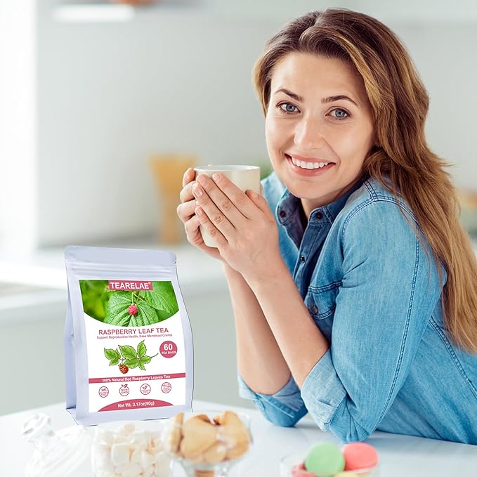 TEARELAE - Raspberry Leaf Tea - 1.5g x 60 Count - Premium Red Raspberry Leaves Tea Bags - Promote a Healthy Pregnancy, Ease Menstrual Cramp - Non-GMO - Caffeine-Free-StrideForce Fitness