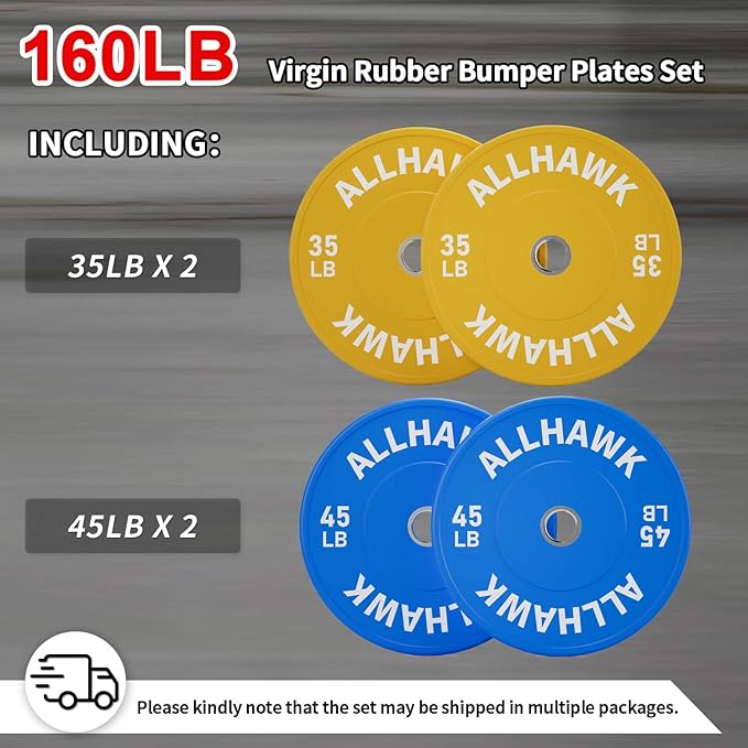 Colored Olympic Weight Plates, 2-inch Rubber Bumper Plate Set for Home Gym Barbell Weight Lifting and Strength Training-StrideForce Fitness