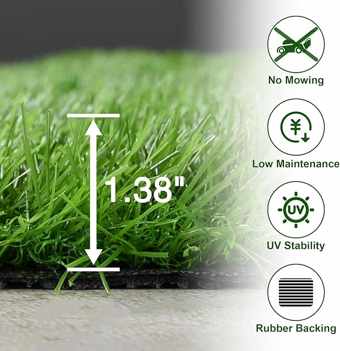 Yescom Sports Sled Strips Turf Gym Turf Flooring 50'x3'(150 Sq.Ft) 1.38" H for Weight Sled Push Gym Equipment Outdoor Indoor Use-StrideForce Fitness