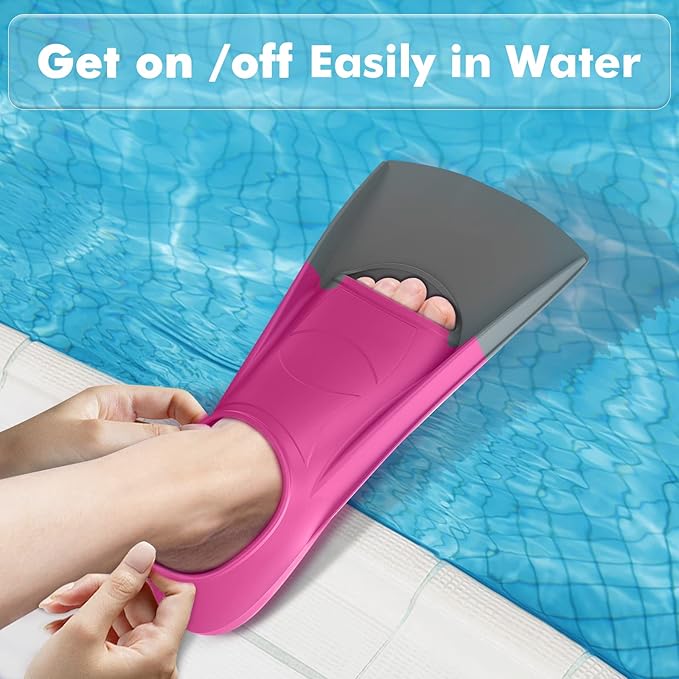 Gintenco Swim Fins, Kids Swim Training Fins for Lap Swimming, Travel Size Flippers with Mesh Bag, Silicone Swimming Fins for Kids Teens Adults Women Men-StrideForce Fitness