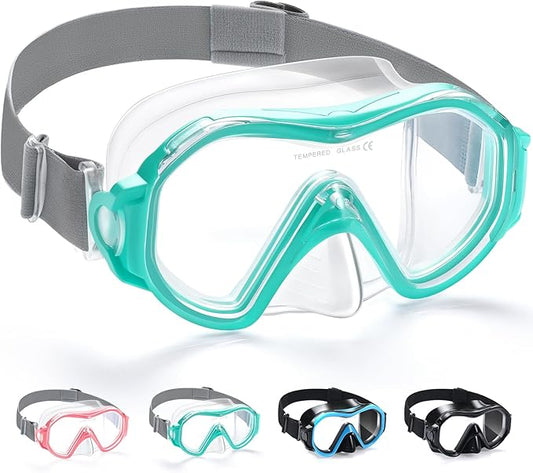 Supertrip Adult Swim Goggles Swimming Goggles with Nose Cover Elastic Fabric Strap Tempered Glass Snorkeling Gear for Adults-StrideForce Fitness