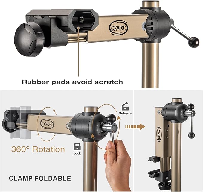 CXWXC Bike Repair Stand - Bicycle Stand For Maintenance Workstand - Ebike Repair Stand Shop Home Mechanics for Mountain Road Bike and E Bike (Champagne)-StrideForce Fitness