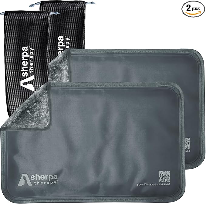 Medium Flexible Gel Ice Packs Reusable - Hot and Cold Soft Ice Packs for Injuries Reusable for Ankle, Arm, Foot, Leg, Back Pain Relief - 8" x 12" - 2PK - Grey-StrideForce Fitness