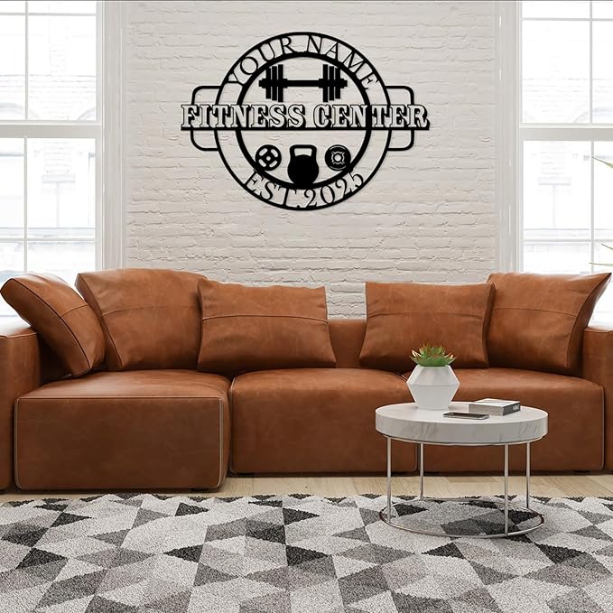 Customized Metal Gym Name Sign, Personalized Sports Room Wall Art,Metal Gym Sign,Unique Fitness Wall Sign, Gym Lovers Unique Gift, Gym Wall Art,Training Center Sign (Style-12)-StrideForce Fitness