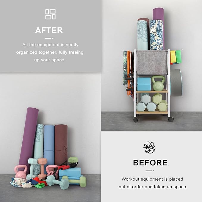 Weight Rack Dumbbell Rack Garage Storage Organization Garage Shelving Yoga Mat Storage Rack Home Gym Equipment Workout Equipment Storage Organizer Yoga Mat Holder Gym Essentials Women Men Fitness-StrideForce Fitness