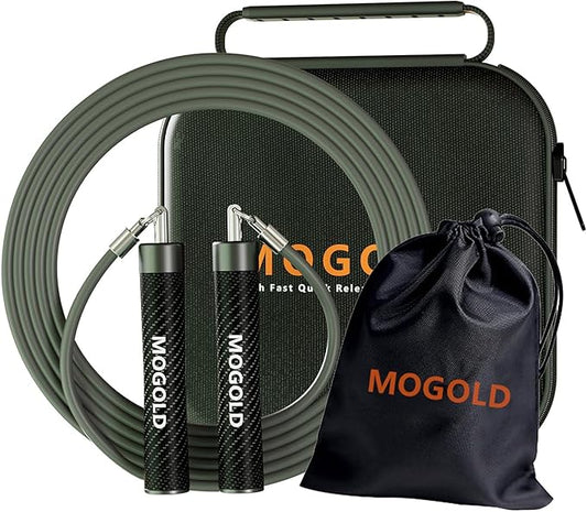 1lb Weighted Jump Ropes for Women & Men with 1/2 Pound Jump Rope Cable & Thicker Leather Jump Rope Weighted Handles, Best for Fitness, High-Intensity Strength Workouts-StrideForce Fitness