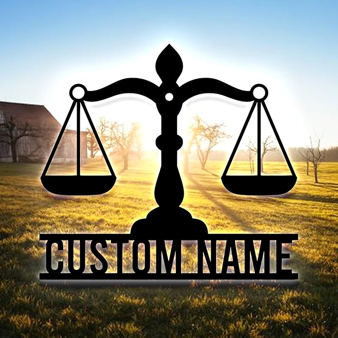 Personalized Lawyer Metal Sign LED Light, Custom Scales of Justice Metal Wall Art With LED Lights, Wall Art Hanging Home Decor Birthday Xmas Gift-StrideForce Fitness