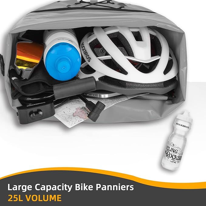 ROCKBROS Bike Panniers Waterproof Bike Rear Rack Bag Max 30L Large Capacity Bike Rear Panniers for Cycling Traveling Commuting-StrideForce Fitness