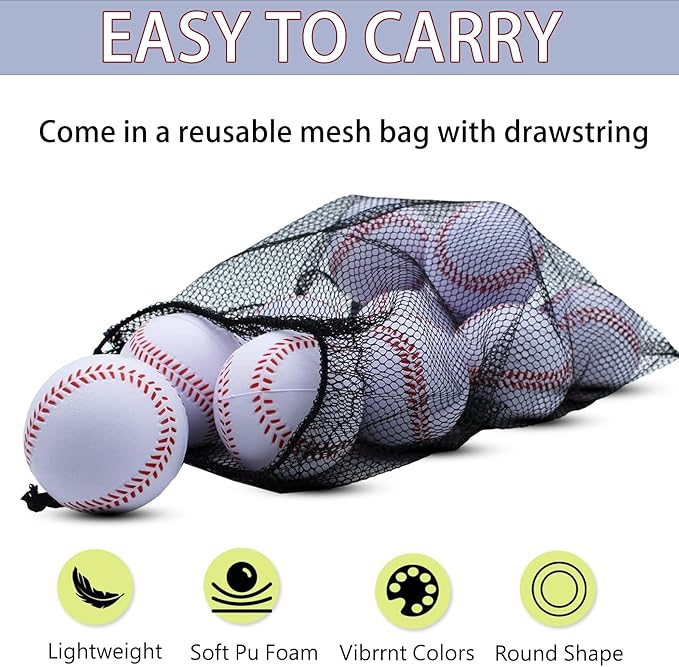 Magicorange Baseball, Foam Baseballs 20 Pack Practice Training Baseballs Unmarked Baseball Soft Toss, Batting, Fielding, Hitting, Pitching-StrideForce Fitness