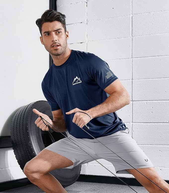 NORTHYARD Men's UPF 50+ Sun Protection Shirts Swim SPF UV Quick Dry Short Sleeve T-Shirts for Athletic Fishing Rash Guard-StrideForce Fitness